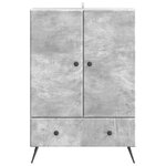 vidaXL Buffet Gris béton 66 x 34 5 x 95 cm Bois d'ingénierie