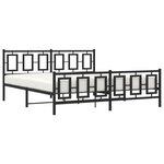 vidaXL Cadre de lit métal avec tête de lit/pied de lit noir 183x213 cm