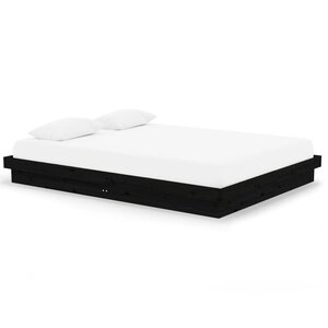 vidaXL Cadre de lit sans matelas noir bois massif