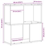 Bibliothèque vidaXL Noire en Chêne 60x24x63 cm en Bois d'Ingénierie