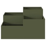 vidaXL Cache-pot de jardin Vert olive 100 x 100 x 48 cm Acier