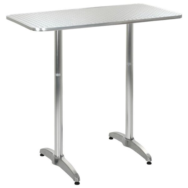 Vidaxl table de jardin argenté 120x60x(70-110) cm  aluminium
