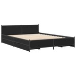 vidaXL Cadre de lit avec tiroirs sans matelas noir 135x190 cm