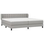 vidaXL Sommier à lattes de lit avec matelas Gris clair 200x200cm Tissu