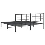 vidaXL Cadre de lit métal avec tête de lit noir 183x213 cm