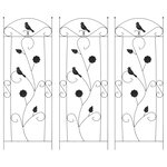 vidaXL Clôture de jardin 3 Pièces Noir 112 x 40 cm Acier