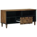 vidaXL Meuble TV Marron 100 x 33 5 x 46 cm Bois de mangue massif
