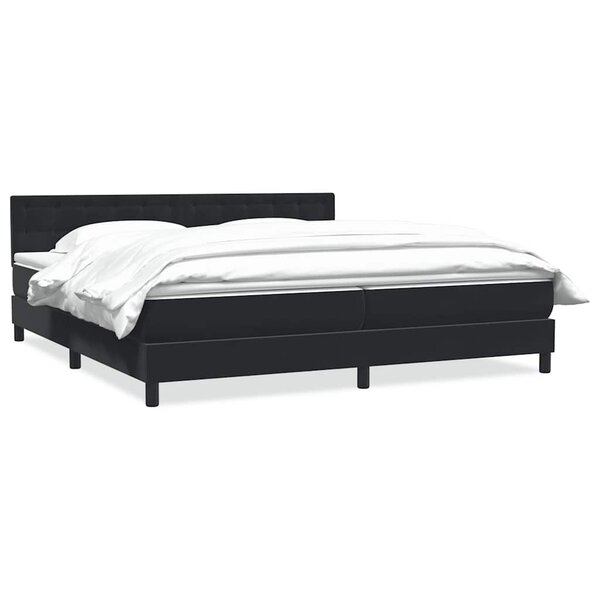 vidaXL Sommier à lattes de lit avec matelas noir 180x210 cm velours