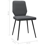 Vidaxl chaises à manger lot de 2 gris foncé tissu