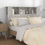 vidaXL Armoire de tête de lit Gris béton 140x18 5x104 5 cm