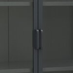 vidaXL Buffet haut Anthracite 80x35x135 cm Acier et verre trempé