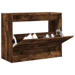 vidaXL Armoire à chaussures chêne fumé 80x34x63 cm bois d'ingénierie