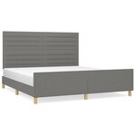 vidaXL Cadre de lit sans matelas gris foncé 160x200 cm tissu