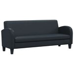 vidaXL Canapé à 3 places cuir synthétique noir