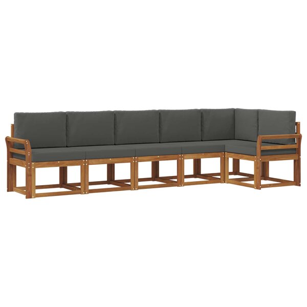 vidaXL Ensemble de canapés d'extérieur 6 Pièces Naturel et Anthracite