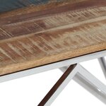 vidaXL Table basse argenté inox et bois de récupération massif
