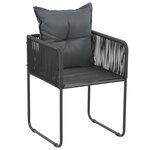 vidaXL Salon de jardin 7 Pièces PVC Résine tressée Noir