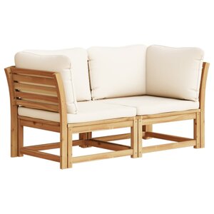 vidaXL Canapé de jardin avec coussins 2 places bois massif d'acacia