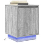 VidaXL Tables de chevet avec lumières LED 2 Pièces sonoma gris 38x34x50cm