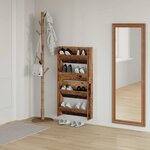 vidaXL Cabinets à chaussures muraux 2 Pièces Vieux bois 60 x 18 x 60 cm