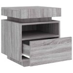 vidaXL Armoires de chevet avec lumières LED 2 Pièces sonoma gris