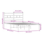 vidaXL Cadre de lit en métal sans matelas chêne sonoma 160x200 cm