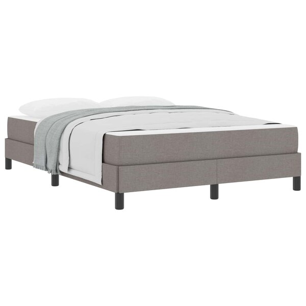 vidaXL Lit à ressorts avec matelas Taupe 140 x 190 cm tissu