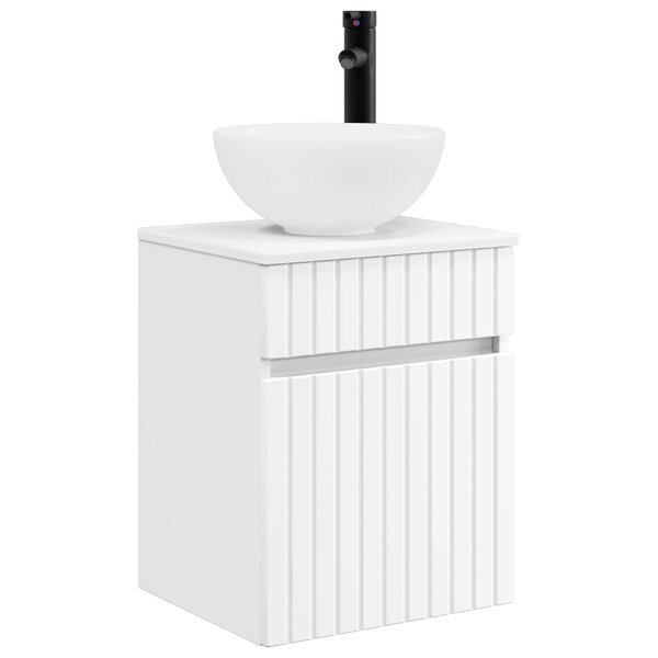 vidaXL Meuble de lavabo mural Blanc 39 x 35 x 63 cm Bois d'ingénierie