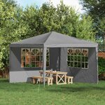 vidaXL Mur de tente de fête 2 Pièces 300 x 195 cm Gris clair PE et acier