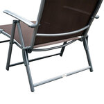 Outsunny transat chaise longue bain de soleil pliable dossier inclinable multi-positions têtière fournie 137L x 64l x 101H cm métal époxy textilène marron