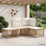 vidaXL Ensemble de canapés d'extérieur Naturel Polyester