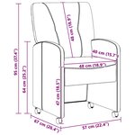 vidaXL Chaises de Salle à Manger avec Roues 2 Pièces Marron Simili cuir