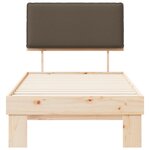 vidaXL Cadre de lit avec tête de lit rembourrée Taupe 75 x 190 cm