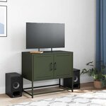 vidaXL Meuble TV vert olive 68 5x39x60 5 cm acier