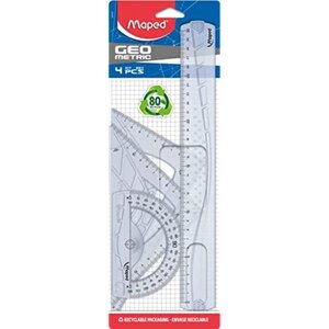 Kit Géométrie MAXI 4 pièces Transparent MAPED