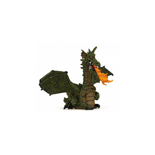 39025 Dragon ailé vert avec flamme