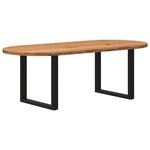 vidaXL Table à manger 220x100x74 cm bois de chêne massif ovale