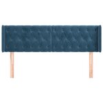 vidaXL Tête de lit avec oreilles Bleu foncé 147x16x78/88 cm Velours