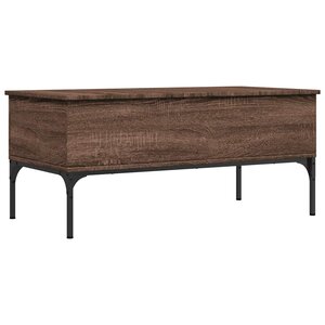 vidaXL Table basse chêne marron 100x50x45cm bois d'ingénierie et métal