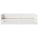 vidaXL Lit de jour et tiroirs sans matelas blanc 90x190 cm bois massif