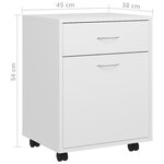 vidaXL Armoire à roulettes Blanc 45x38x54 cm Bois d’ingénierie