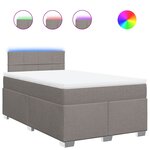 vidaXL Sommier à lattes de lit avec matelas taupe 120x190 cm tissu