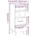 vidaXL Buffet Chêne sonoma 34 5x34x90 cm Bois d'ingénierie