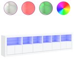 vidaXL Buffet avec lumières LED blanc 283x37x67 cm