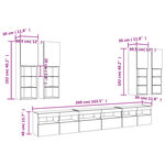 vidaXL Ensemble de meubles TV muraux 7Pièces et lumières LED chêne sonoma