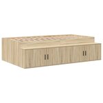 vidaXL Cadre de lit de rangement en chêne Sonoma 90x190 cm