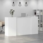 vidaXL Bureau de réception blanc 200x50x103 5 cm bois d'ingénierie