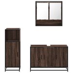 vidaXL Ensemble de meubles de salle de bain 3 Pièces Chêne marron