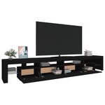 vidaXL Meuble TV avec lumières LED Noir 260x36 5x40 cm