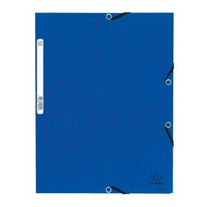 Chemise À Élastiques 3 Rabats Carte Lustrée 355g/m2 - Bleu - X 50 - Exacompta